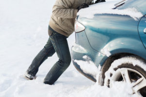 what to do if your car is stuck in the snow